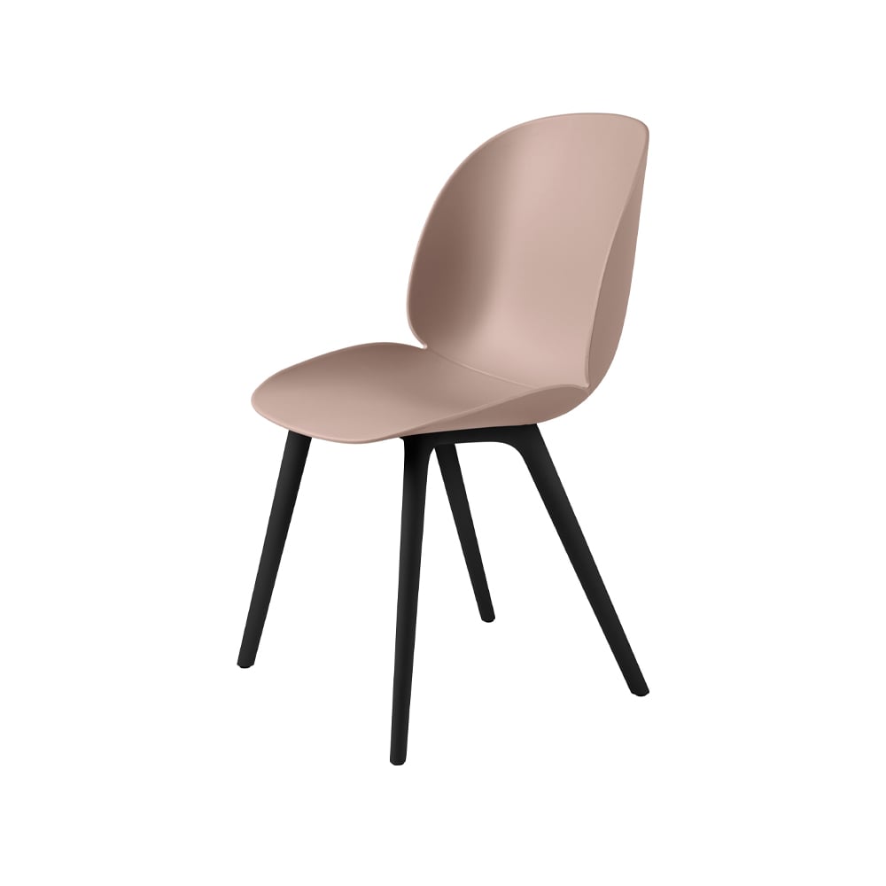 GUBI Beetle Plastic chair Sweet pink, black leg