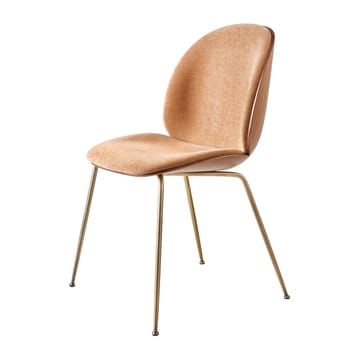 Beetle upholstered chair walnut - Antique brass-belsuede 132 - GUBI