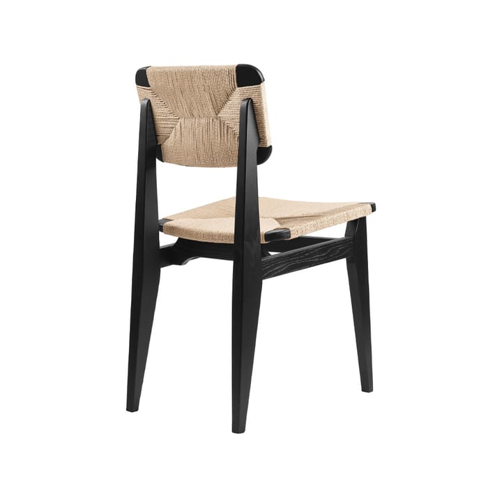 C-Chair chair, Black stained oak, natural braided seat and back GUBI