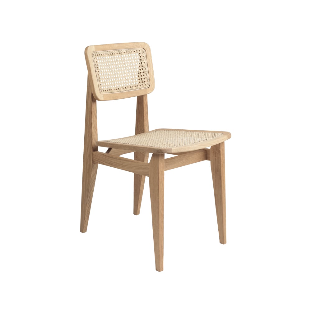 GUBI C-Chair chair Oiled oak, rattan