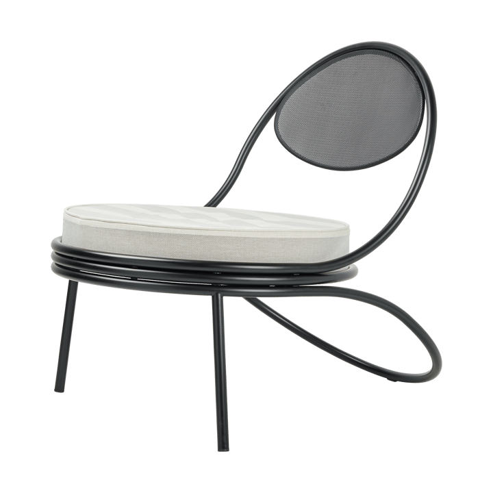 Copacabana Outdoor Lounge Chair upholstered seat - Leslie stripe limonta 020-black legs - GUBI