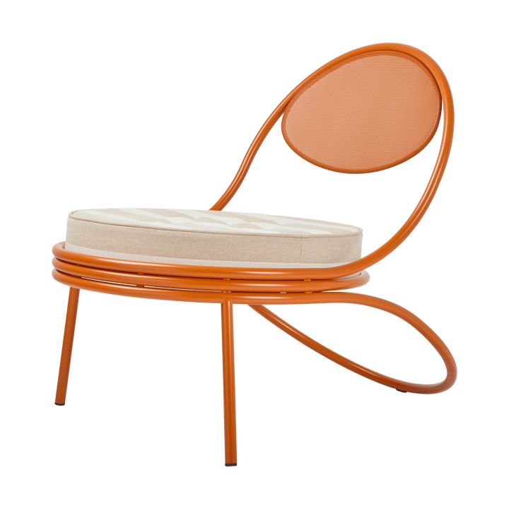 Copacabana Outdoor Lounge Chair upholstered seat - Leslie stripe limonta 040-international orange - GUBI