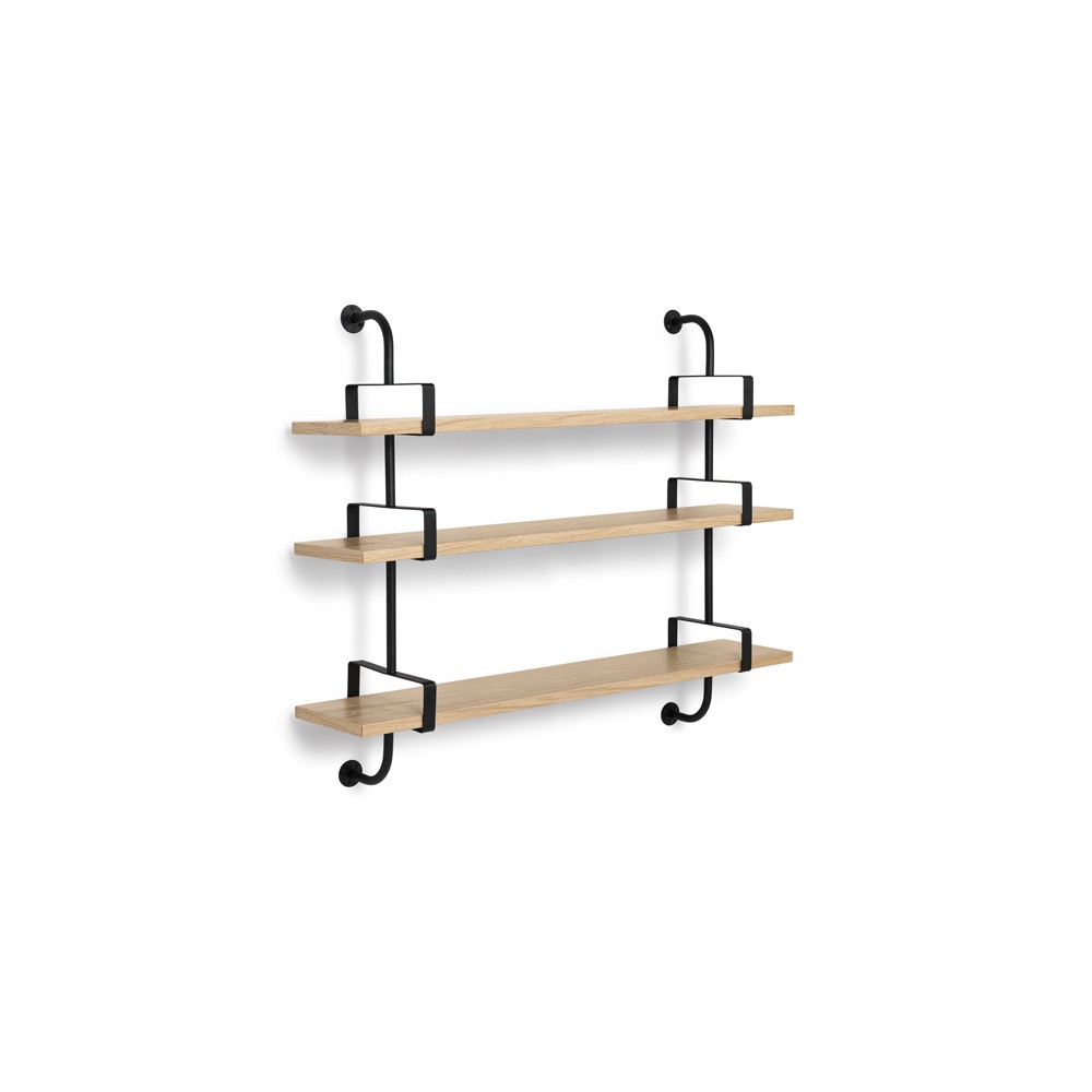 GUBI Demon wall shelf 3 levels Oak, 155 cm