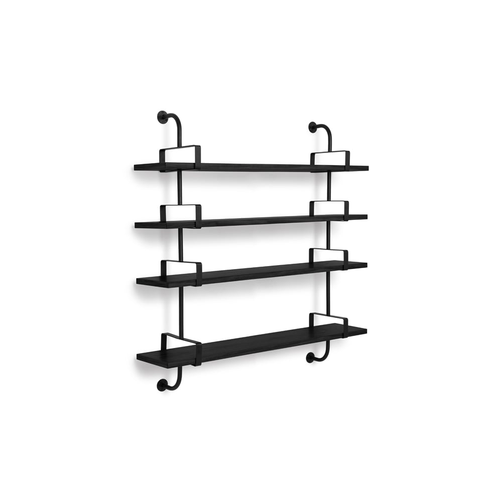 GUBI Demon wall shelf 4 levels Black stained ash, 155 cm