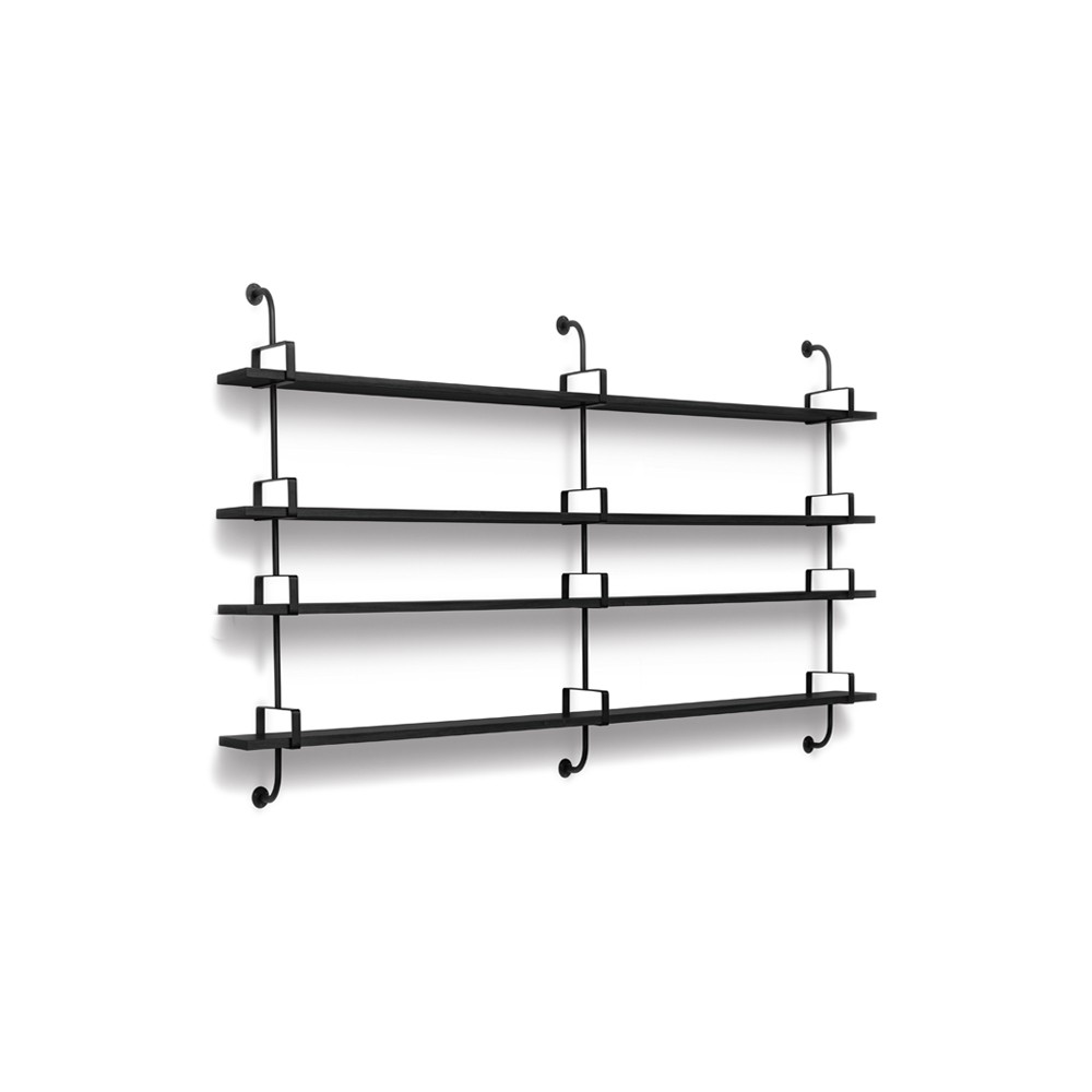 GUBI Demon wall shelf 4 levels Black stained ash, 215 cm