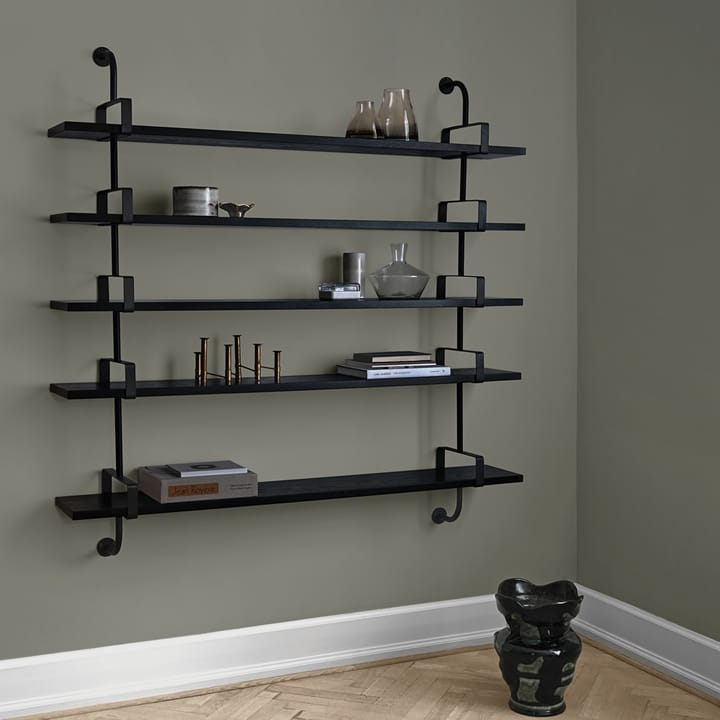 Demon wall shelf 4 levels, Black stained ash, 215 cm GUBI