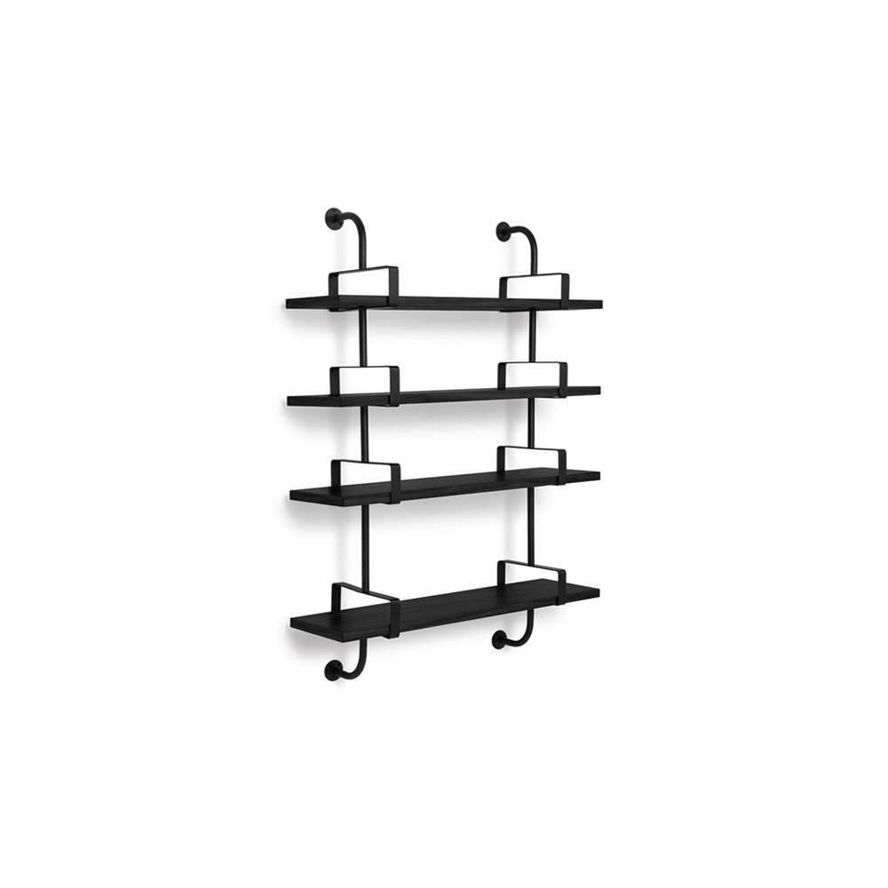 GUBI Demon wall shelf 4 levels Black stained ash, 95 cm