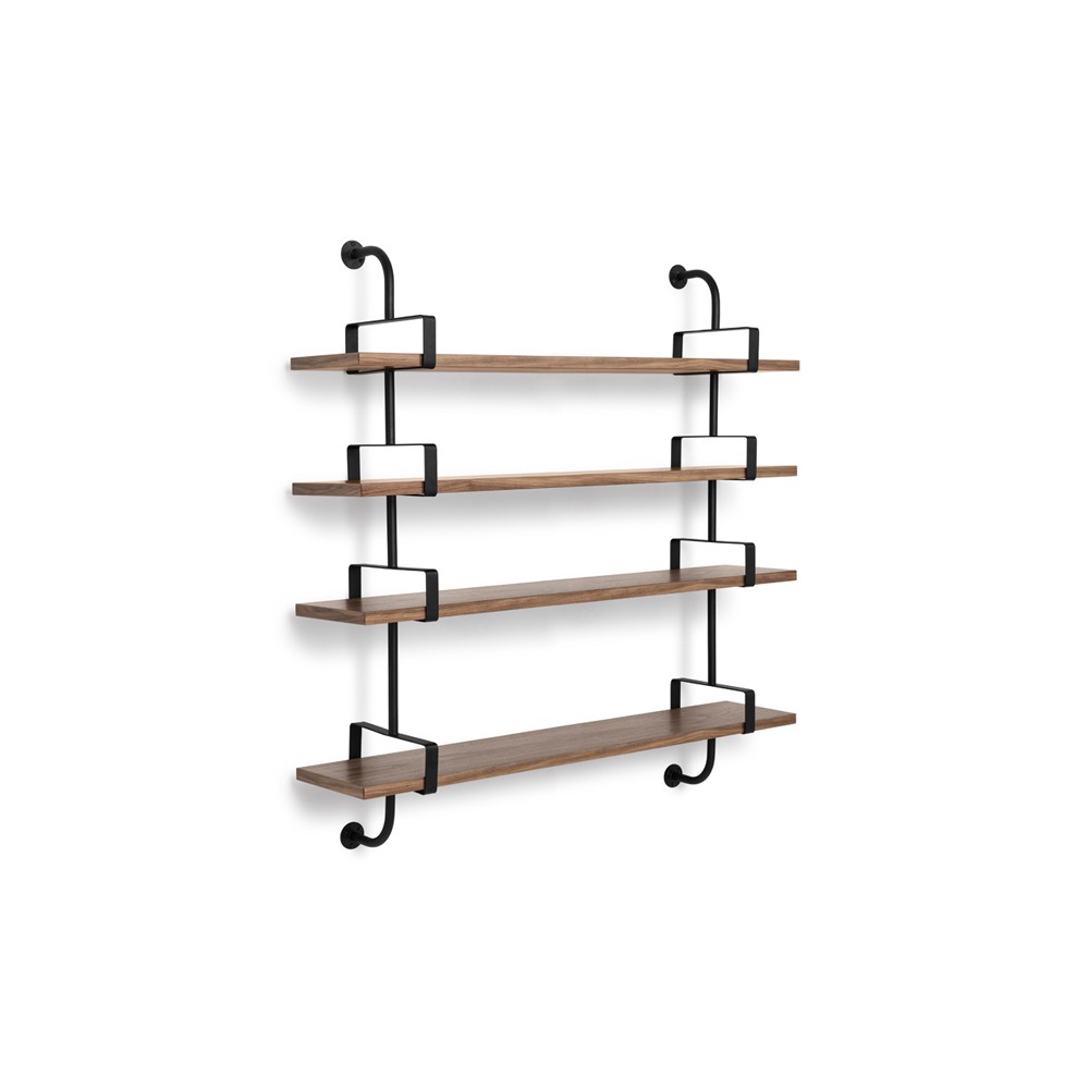 GUBI Demon wall shelf 4 levels Walnut, 155 cm