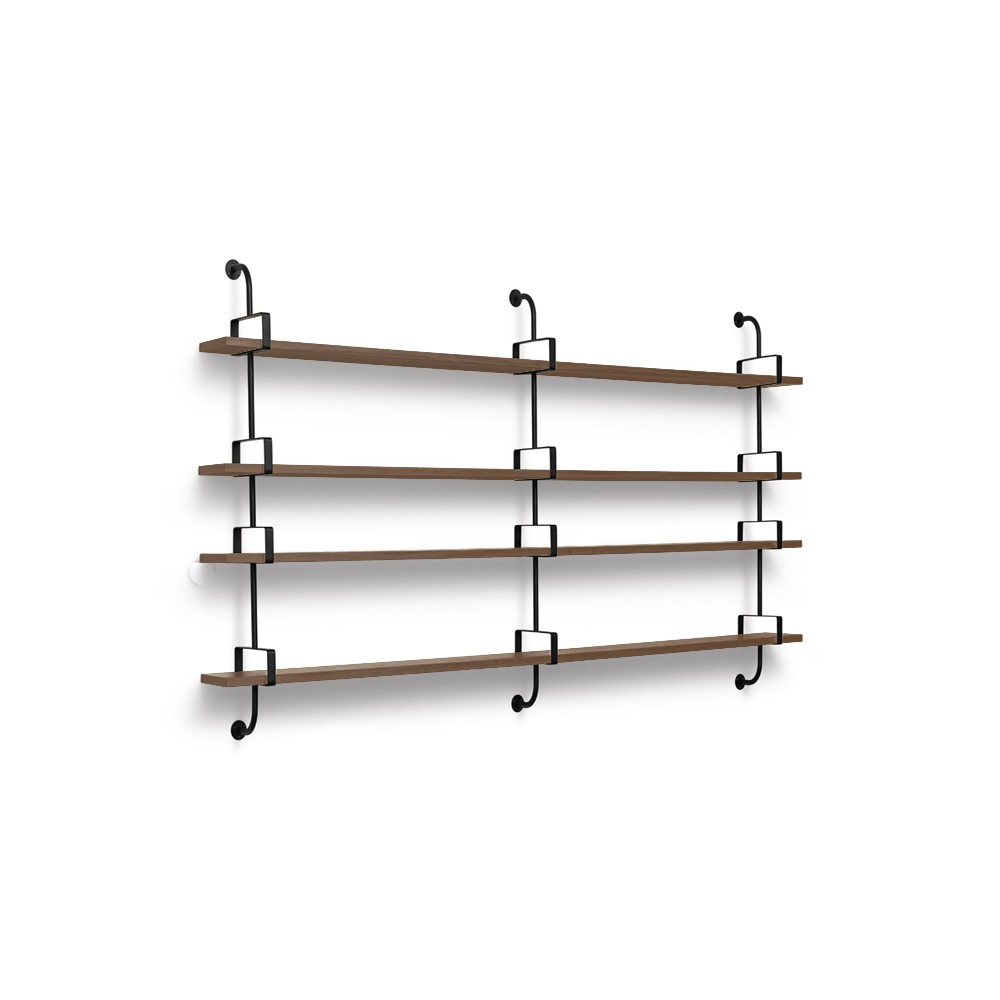 GUBI Demon wall shelf 4 levels Walnut, 215 cm