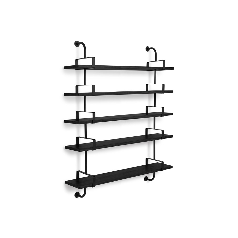 GUBI Demon wall shelf 5 plan Black stained ash, 155 cm