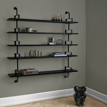 Demon wall shelf 5 plan - Black stained ash, 155 cm - GUBI