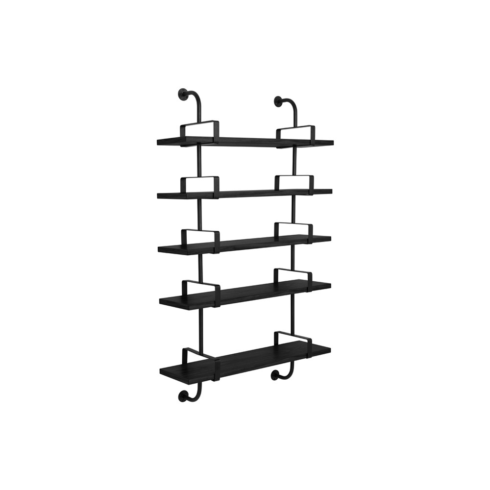 GUBI Demon wall shelf 5 plan Black stained ash, 95 cm