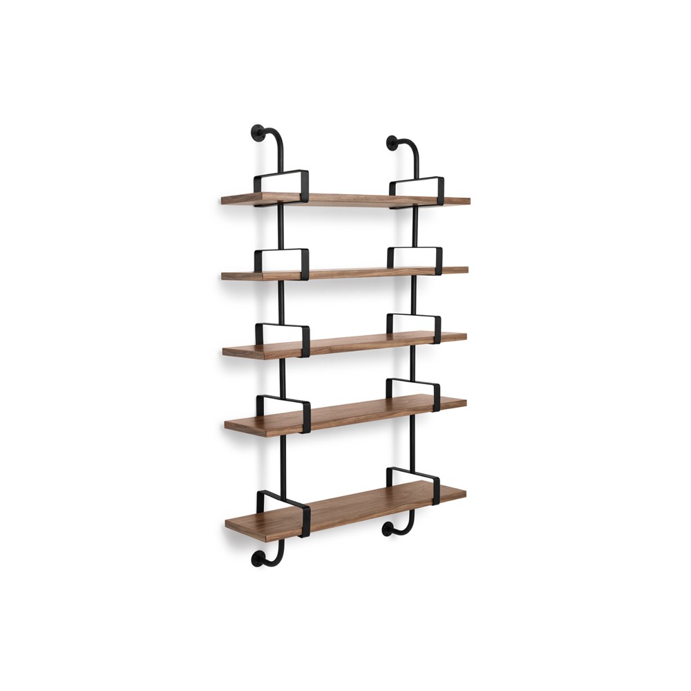 GUBI Demon wall shelf 5 plan Walnut, 95 cm