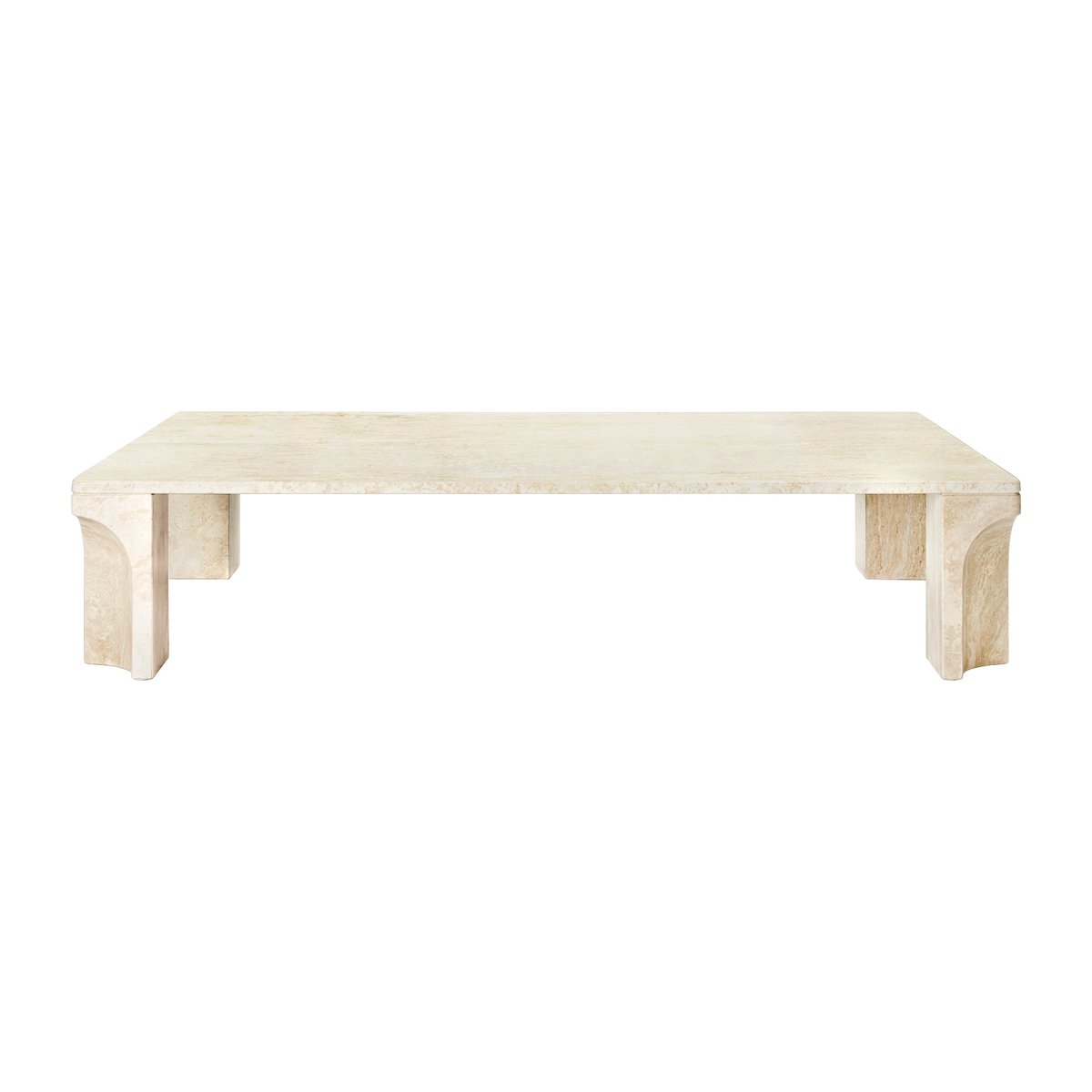 GUBI Doric coffee table 80x140 cm Neutral white-travertine