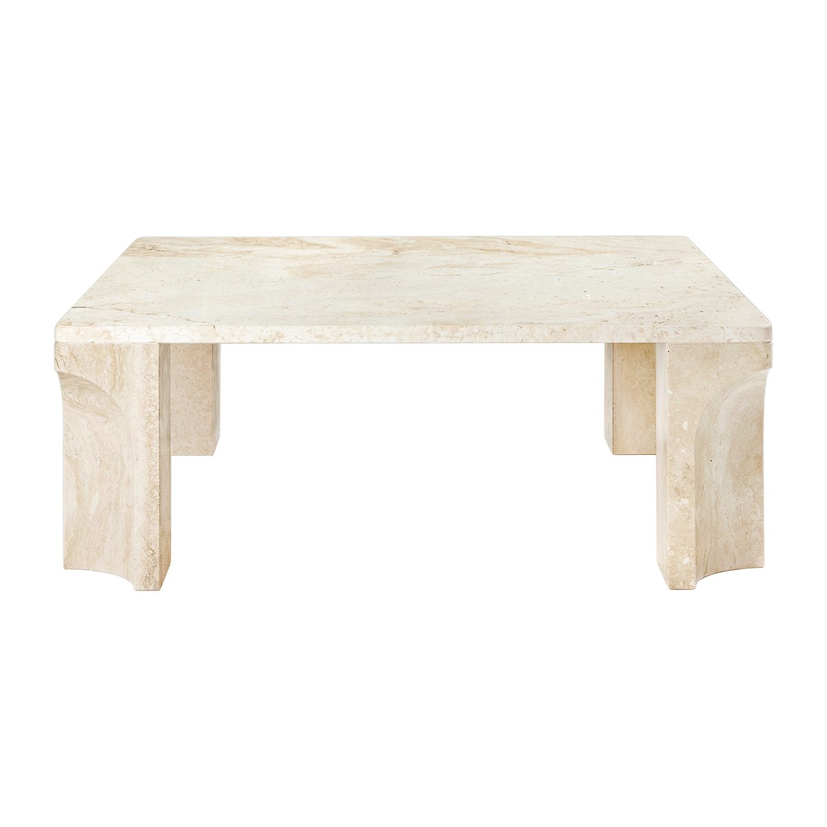 GUBI Doric coffee table 80x80 cm Neutral white-travertine