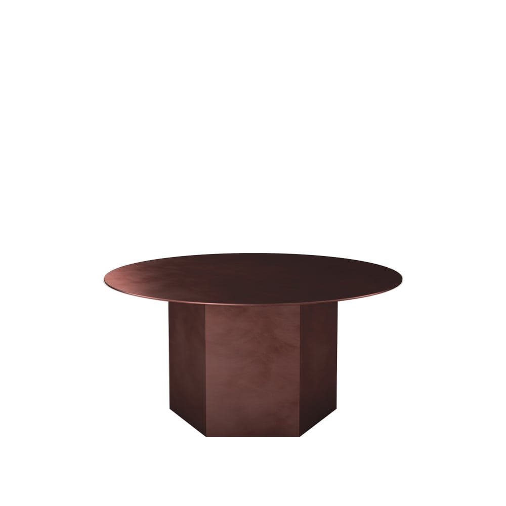 GUBI Epic Steel coffee table Earthy red, ø80 cm