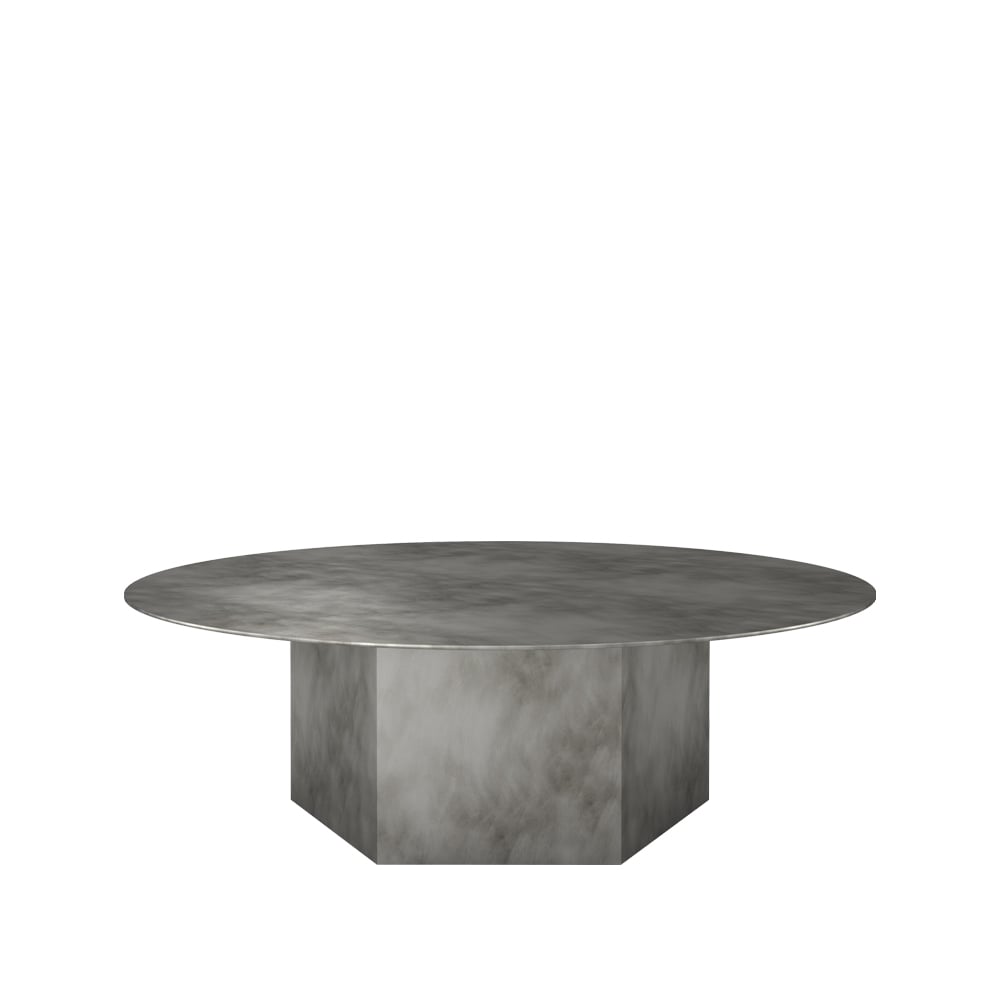 GUBI Epic Steel coffee table Misty grey, ø110cm