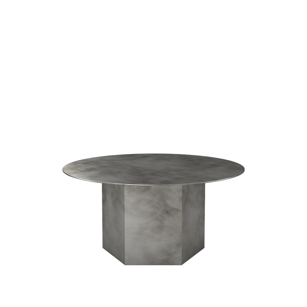 GUBI Epic Steel coffee table Misty grey, ø80cm