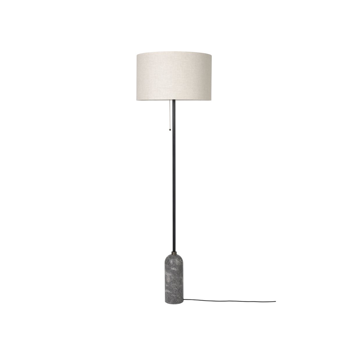 GUBI Gravity floor lamp Grey marble/canvas