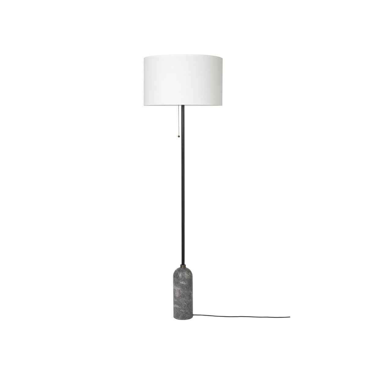 GUBI Gravity floor lamp Grey marble/white