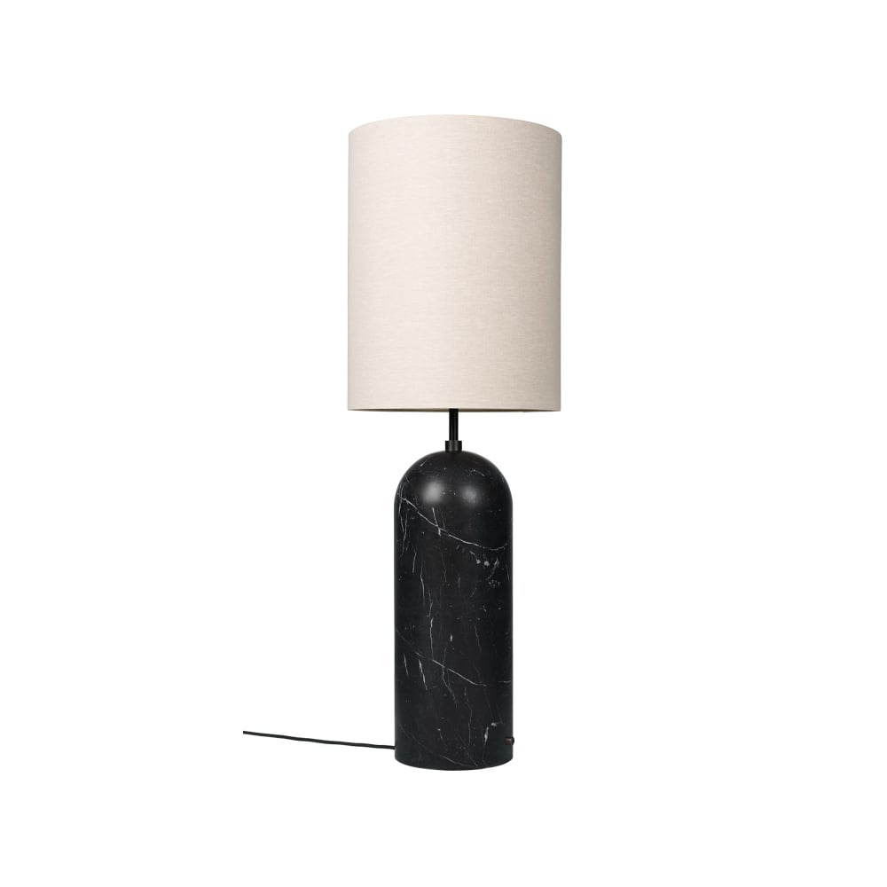 GUBI Gravity XL floor lamp Black marble/canvas, high