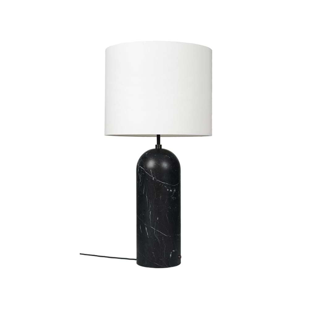 GUBI Gravity XL floor lamp Black marble/white, low