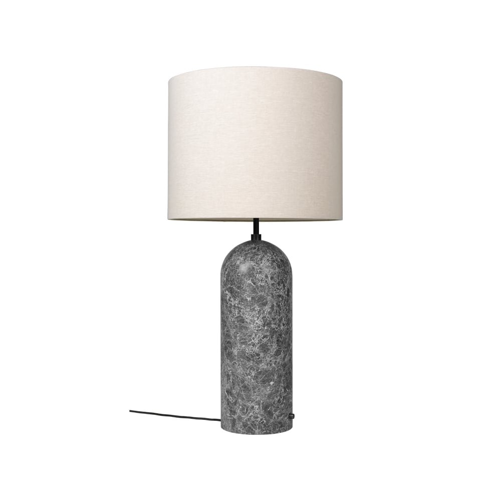 GUBI Gravity XL floor lamp Grey marble/canvas, low