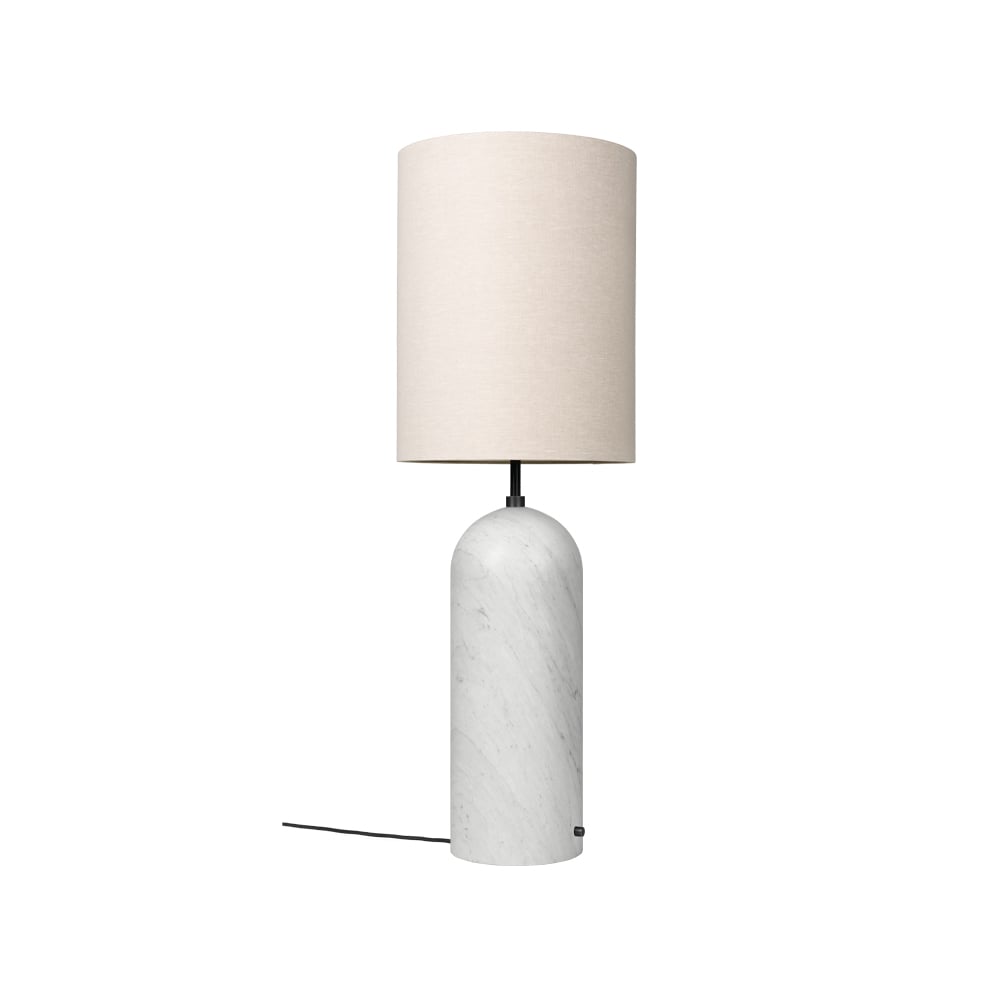 GUBI Gravity XL floor lamp White marble/canvas, high