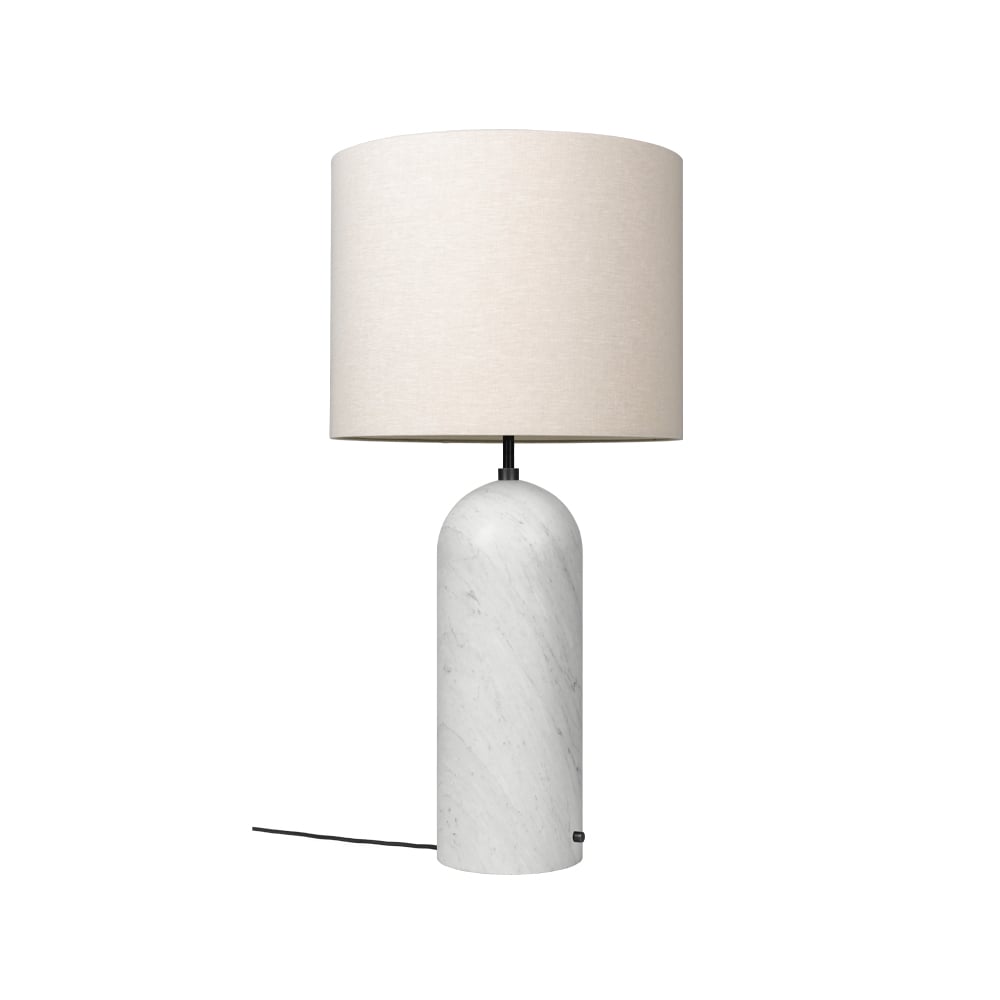 GUBI Gravity XL floor lamp White marble/canvas, low