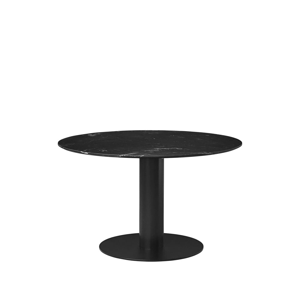 GUBI Gubi 2.0 dining table Marble black. ø110. black stand