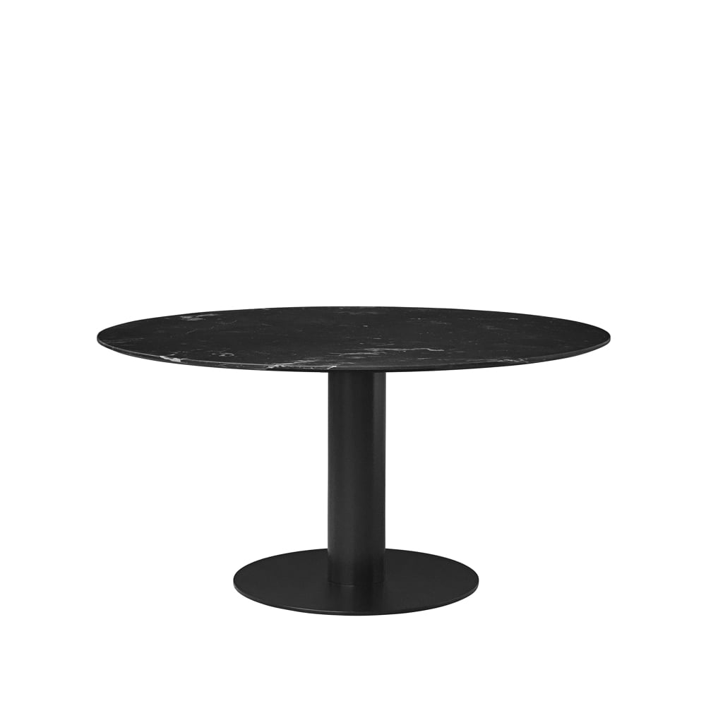 GUBI Gubi 2.0 dining table Marble black. ø150. black stand