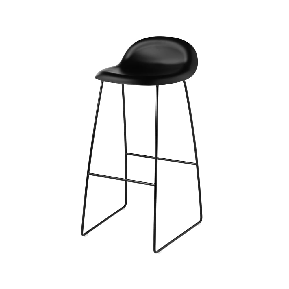 GUBI Gubi 3D barstool high Black, black steel sled base