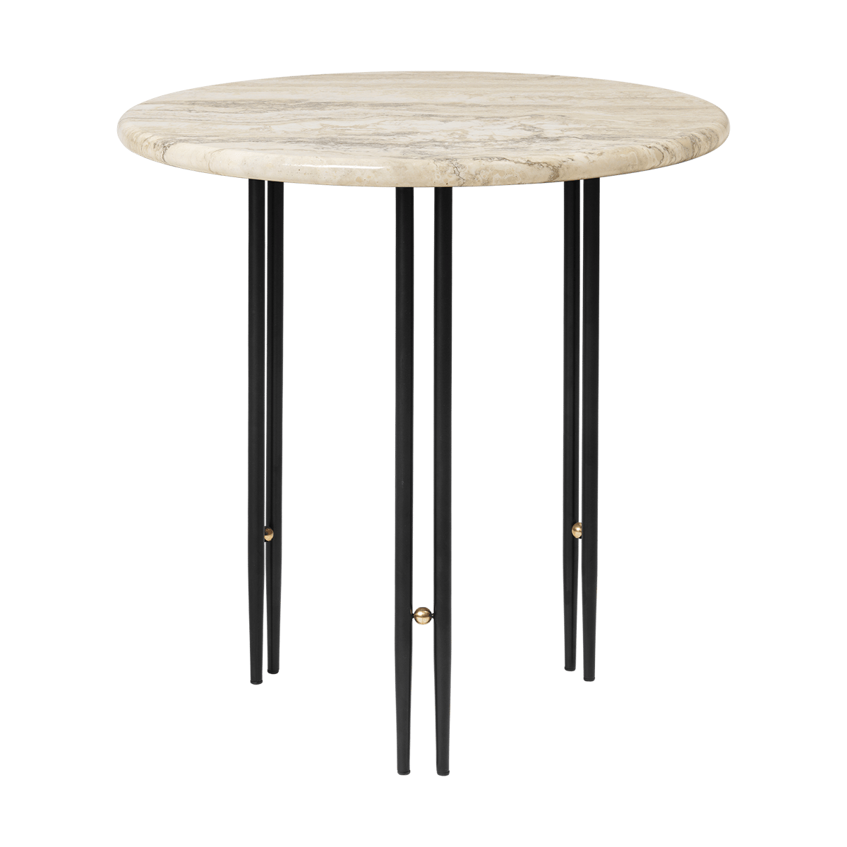 GUBI IOI coffee table Ø50 cm Black-brass-rippled beige