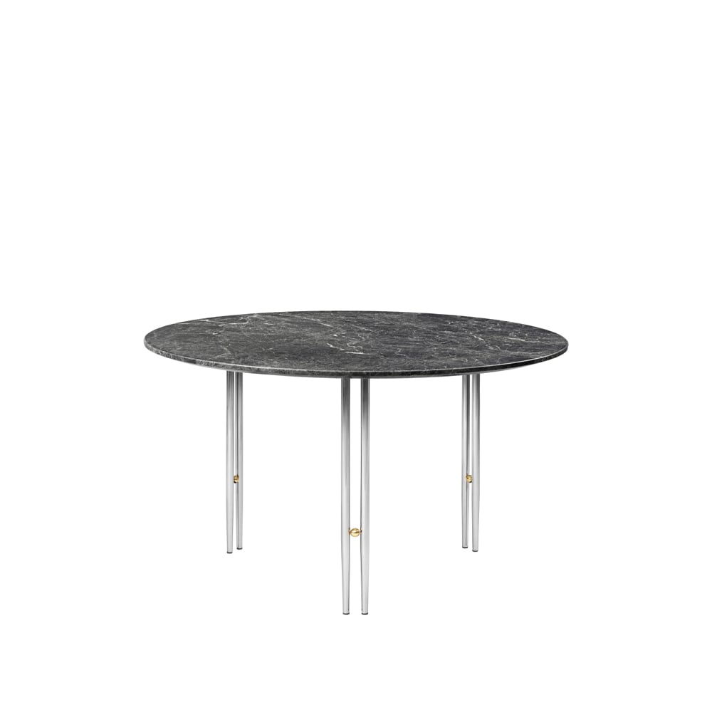 GUBI IOI coffee table Grey emperador marble-ø70-chrome