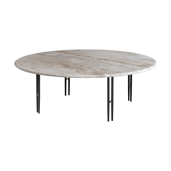 IOI coffee table - Rippled beige-black stand Ø100 cm - GUBI