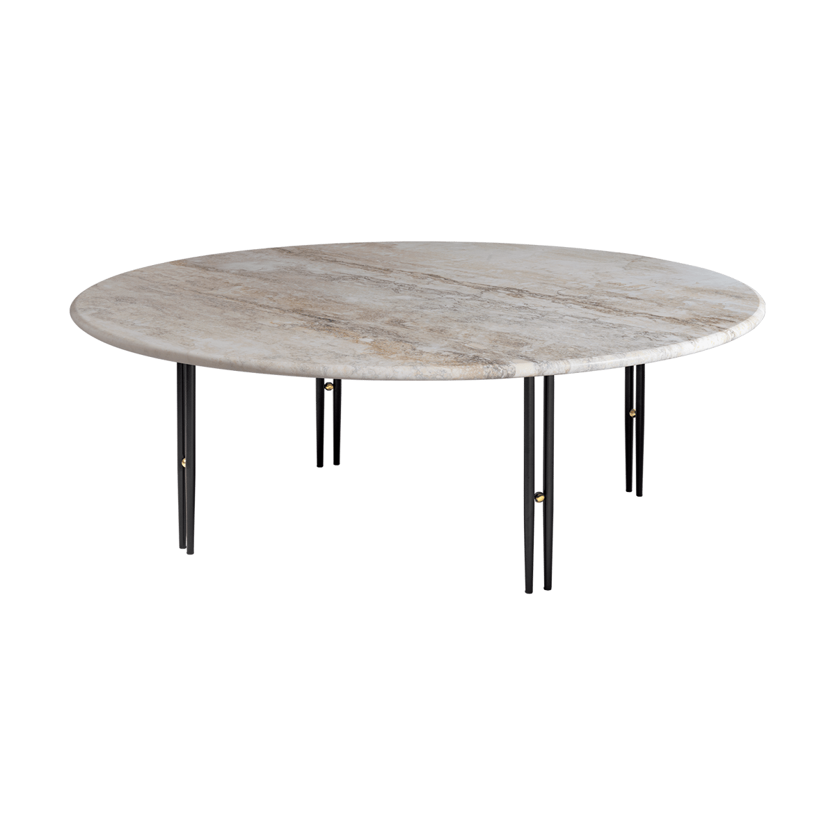 GUBI IOI coffee table Rippled beige-black stand Ø100 cm