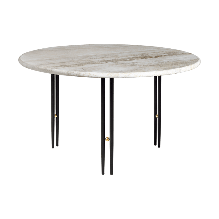 IOI coffee table - Rippled beige-black stand Ø70 cm - GUBI