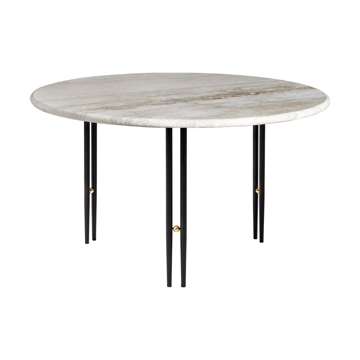 GUBI IOI coffee table Rippled beige-black stand Ø70 cm