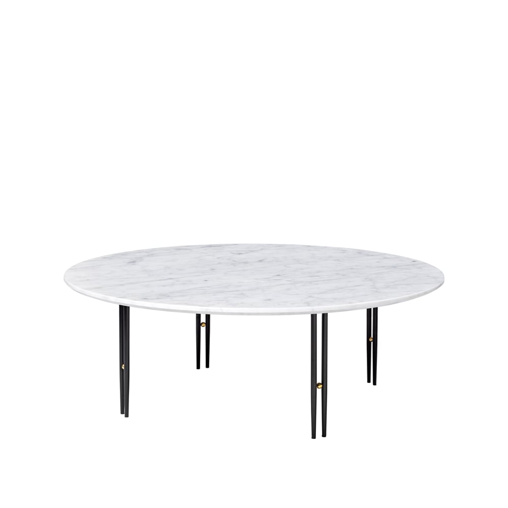 GUBI IOI coffee table White carrara marble, ø110, black base