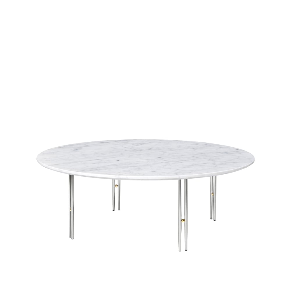 GUBI IOI coffee table White carrara marble-ø110-chrome