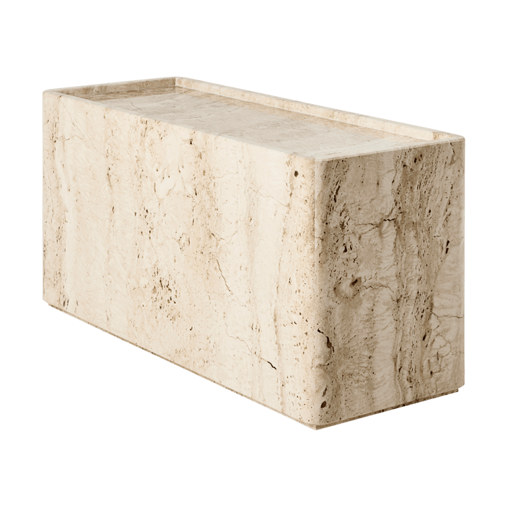 Pietra side table 30x80x40 cm, Neutral white travertine GUBI