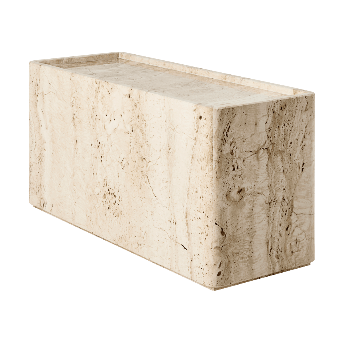 GUBI Pietra side table 30x80x40 cm Neutral white travertine