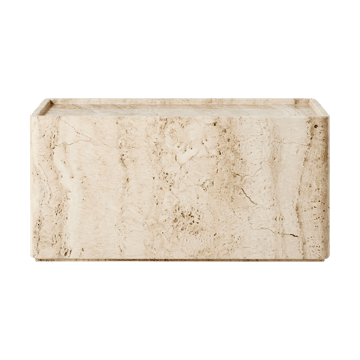 Pietra side table 30x80x40 cm - Neutral white travertine - GUBI