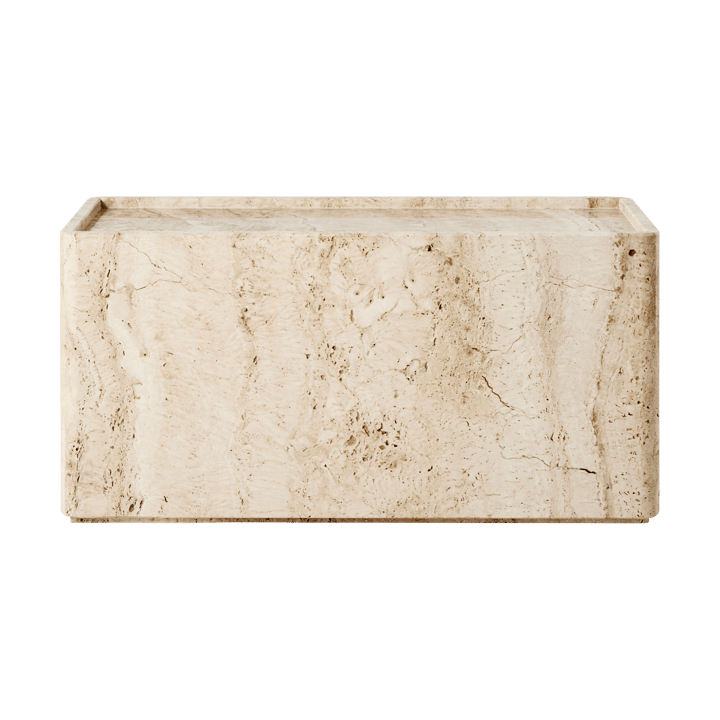 Pietra side table 30x80x40 cm, Neutral white travertine GUBI