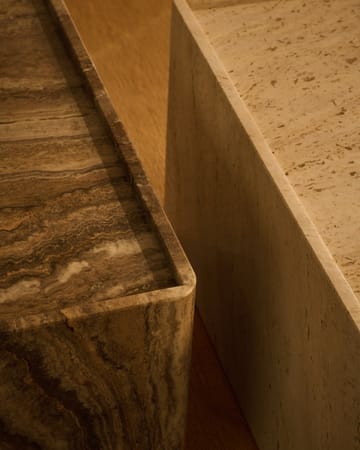 Pietra side table 30x80x40 cm - Neutral white travertine - GUBI