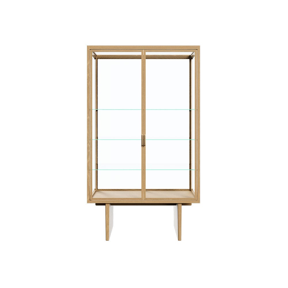 GUBI Private display cabinet Glass. light stained oak