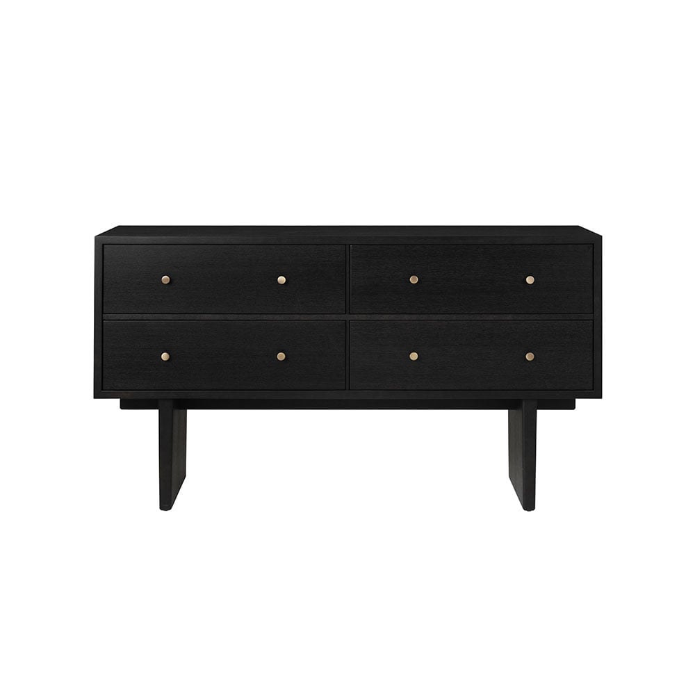 GUBI Private side table Black, black stained oak