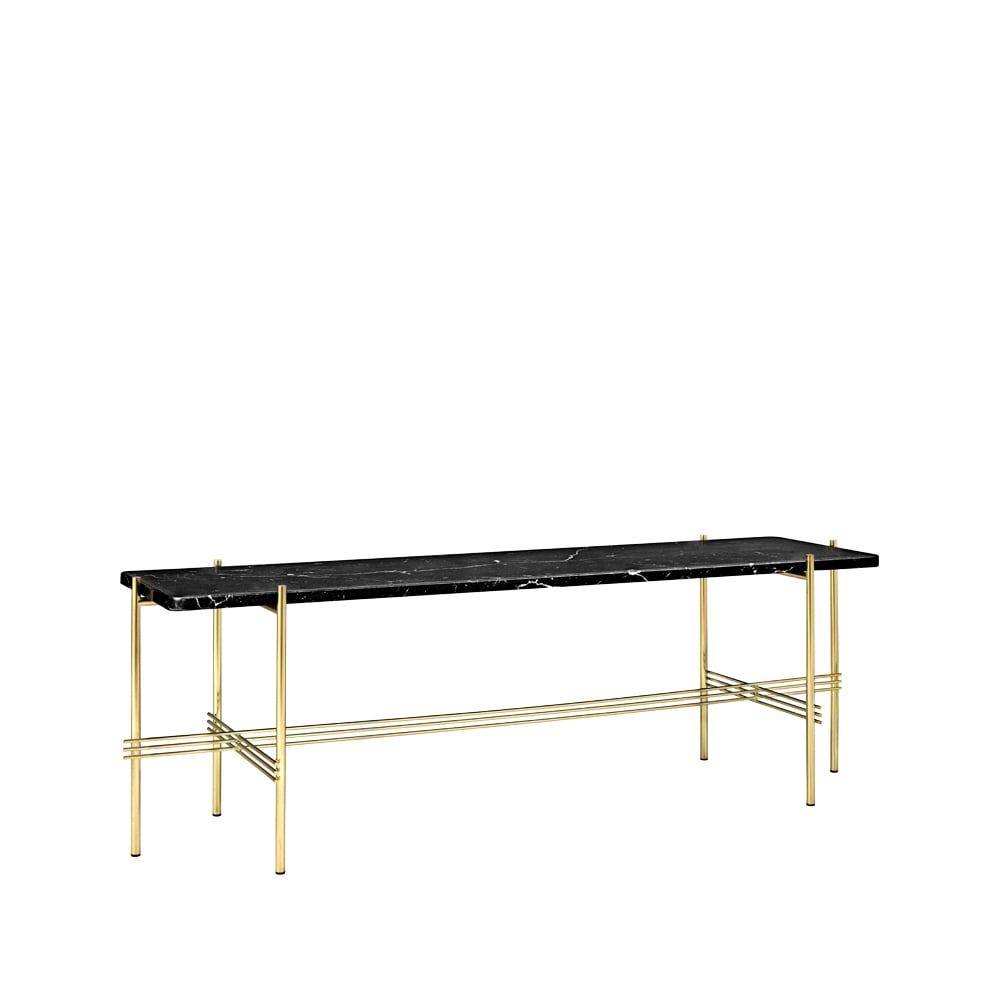 GUBI TS Console 1 console table Marble black, brass legs