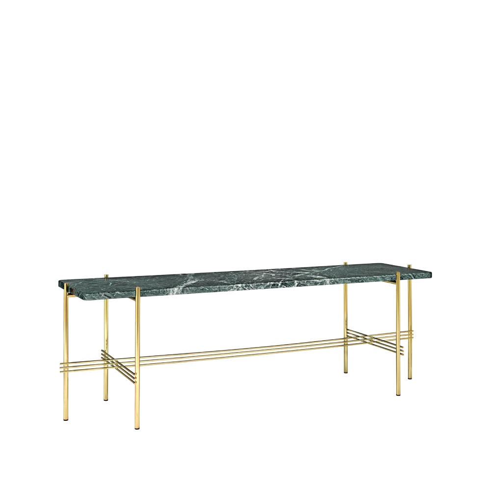 GUBI TS Console 1 console table Marble green, brass legs