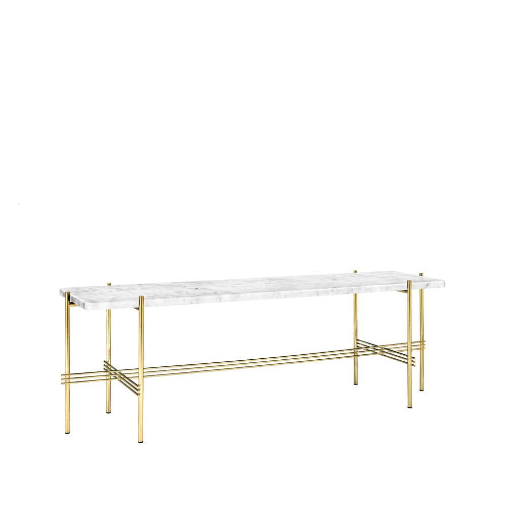 GUBI TS Console 1 console table Marble white, brass legs